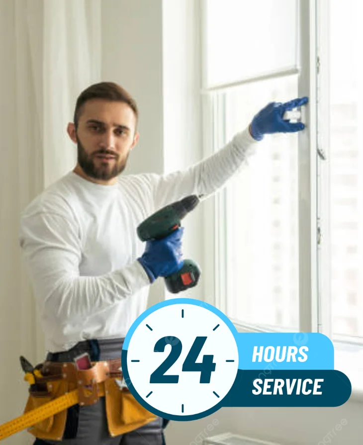 cerrajeros con un taladro atendiendo apertura de puerta 24 horas